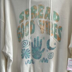 Flirtitude Active “Spread Good Vibes” Graphic Crop Hoodie